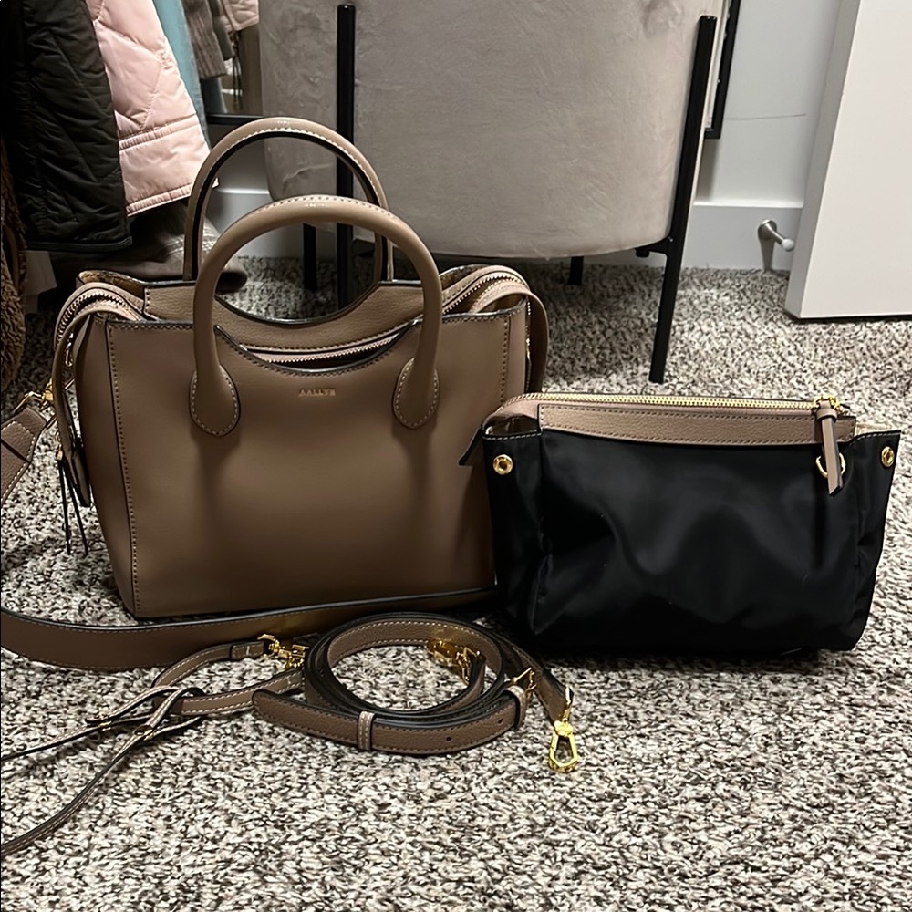AALLYN Lilly satchel in biscotti. - Picture 3 of 9
